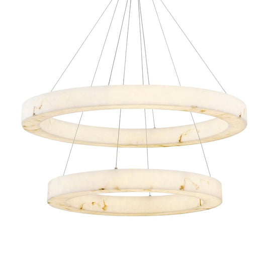 Medley 42" Wide Ring Alabaster Chandelier 42 in Dia Dining Chandelier - Tianguang Alabaster Lighting