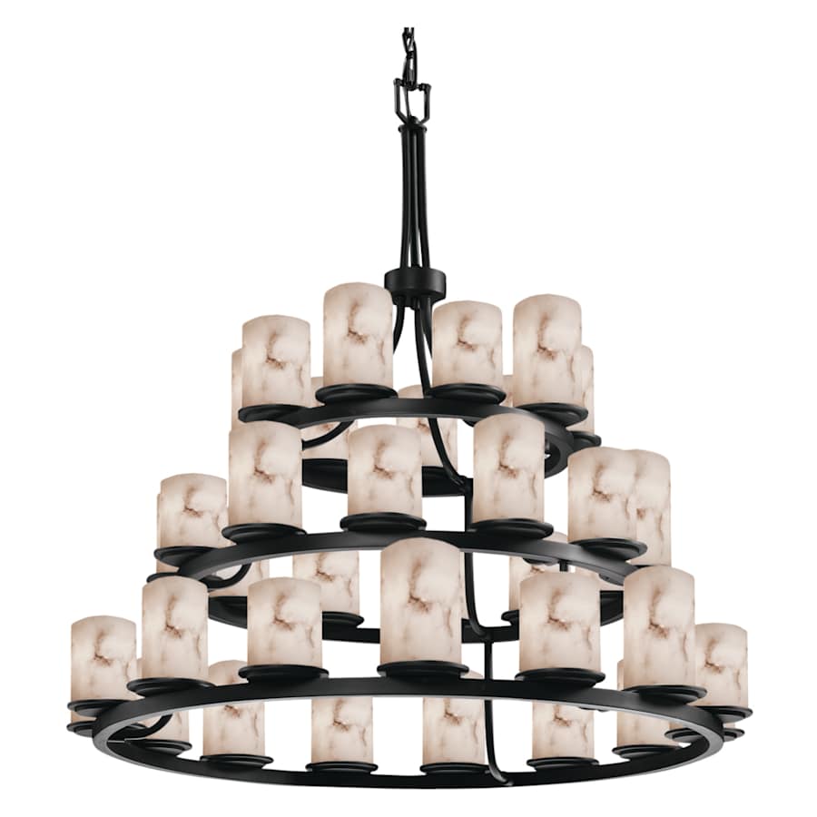 LumenAria 42" Wide Ring Alabaster Chandelier - Tianguang Alabaster Lighting