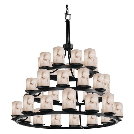 LumenAria 42" Wide Ring Alabaster Chandelier - Tianguang Alabaster Lighting