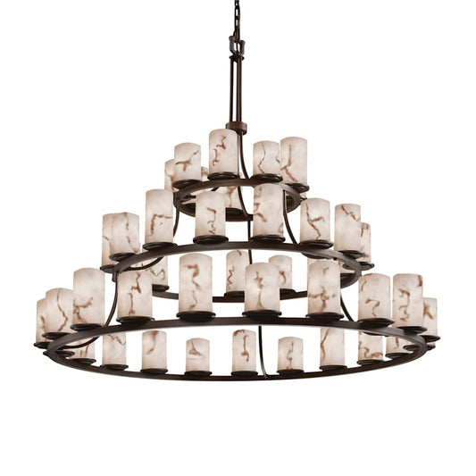 LumenAria 60" Wide Ring Alabaster Chandelier 60 in Dia - Tianguang Alabaster Lighting