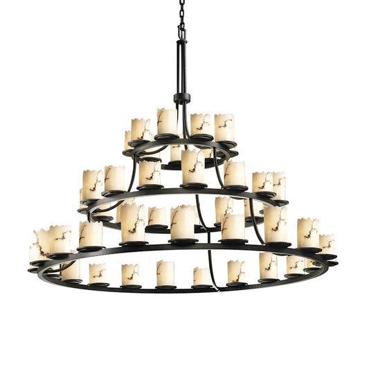 LumenAria 60" Wide Ring Alabaster Chandelier Style BFB225 - Tianguang Alabaster Lighting