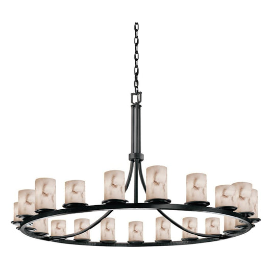 LumenAria 60" Wide Ring Alabaster Chandelier 60 in Dia Dining Chandelier - Tianguang Alabaster Lighting