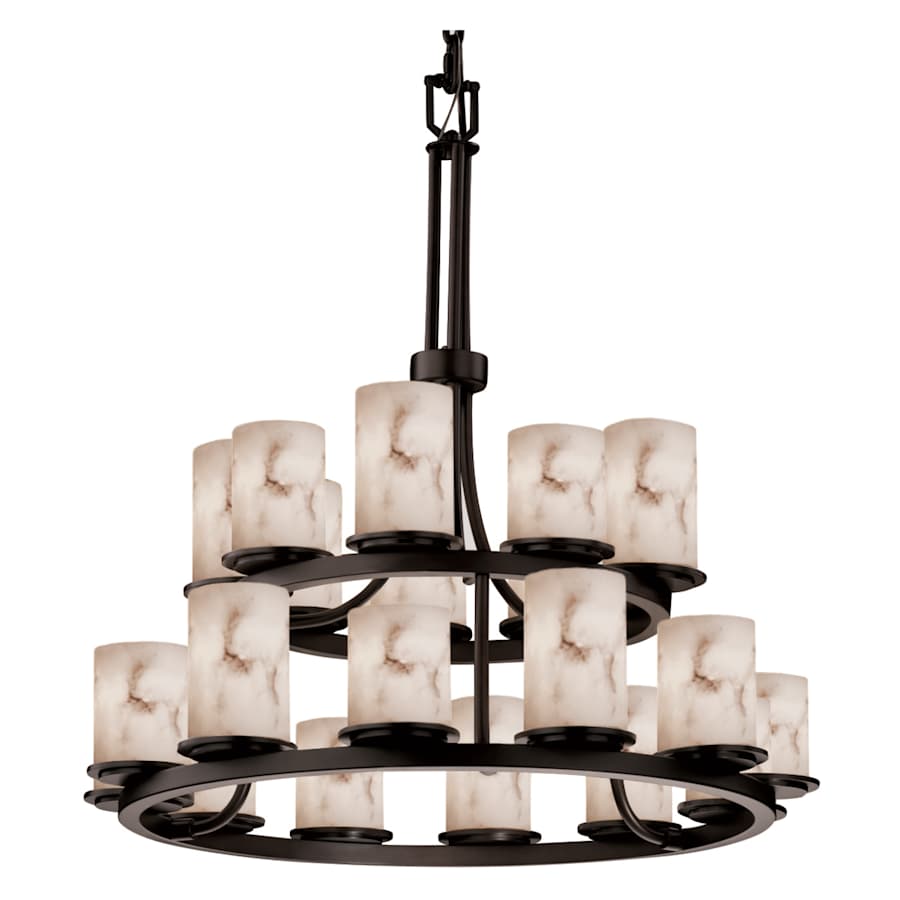 LumenAria 33" Wide Ring Alabaster Chandelier - Tianguang Alabaster Lighting