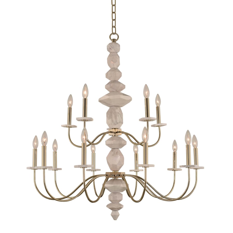 Carrara 15 Light 38" Wide Marble Chandelier - Tianguang Alabaster Lighting