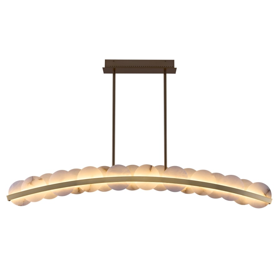 Meridian 60" Wide LED Linear Alabaster Chandelier - Tianguang Alabaster Lighting