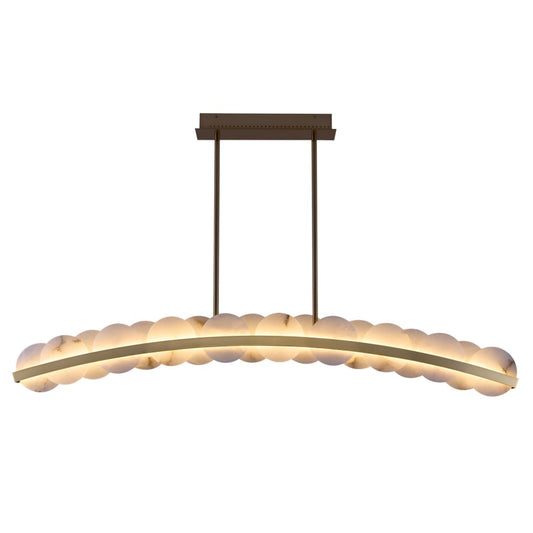 Meridian 60" Wide LED Linear Alabaster Chandelier - Tianguang Alabaster Lighting