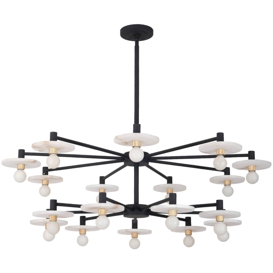 Discus 18 Light 42" Wide Chandelier with Alabaster Shades - Tianguang Alabaster Lighting
