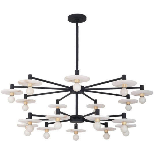Discus 18 Light 42" Wide Chandelier with Alabaster Shades - Tianguang Alabaster Lighting