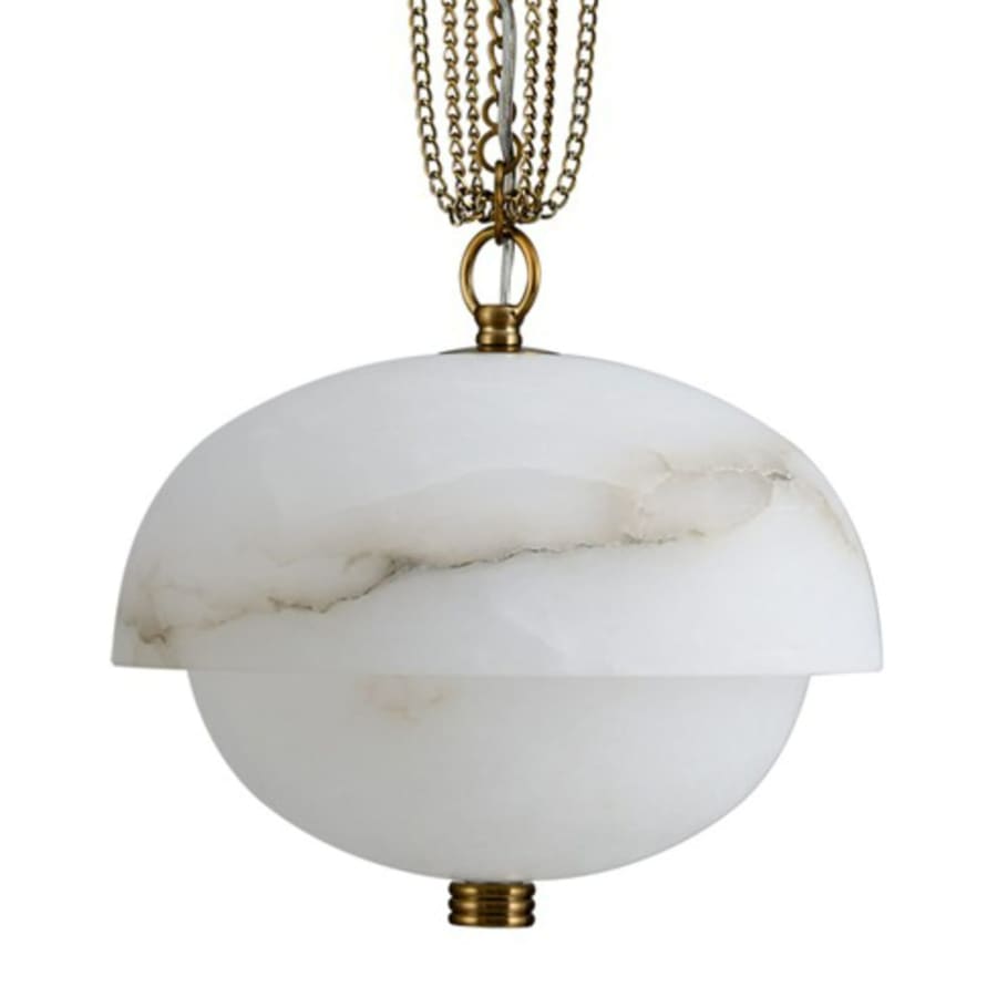 Volterra 17" Wide LED Alabaster Pendant - Tianguang Alabaster Lighting