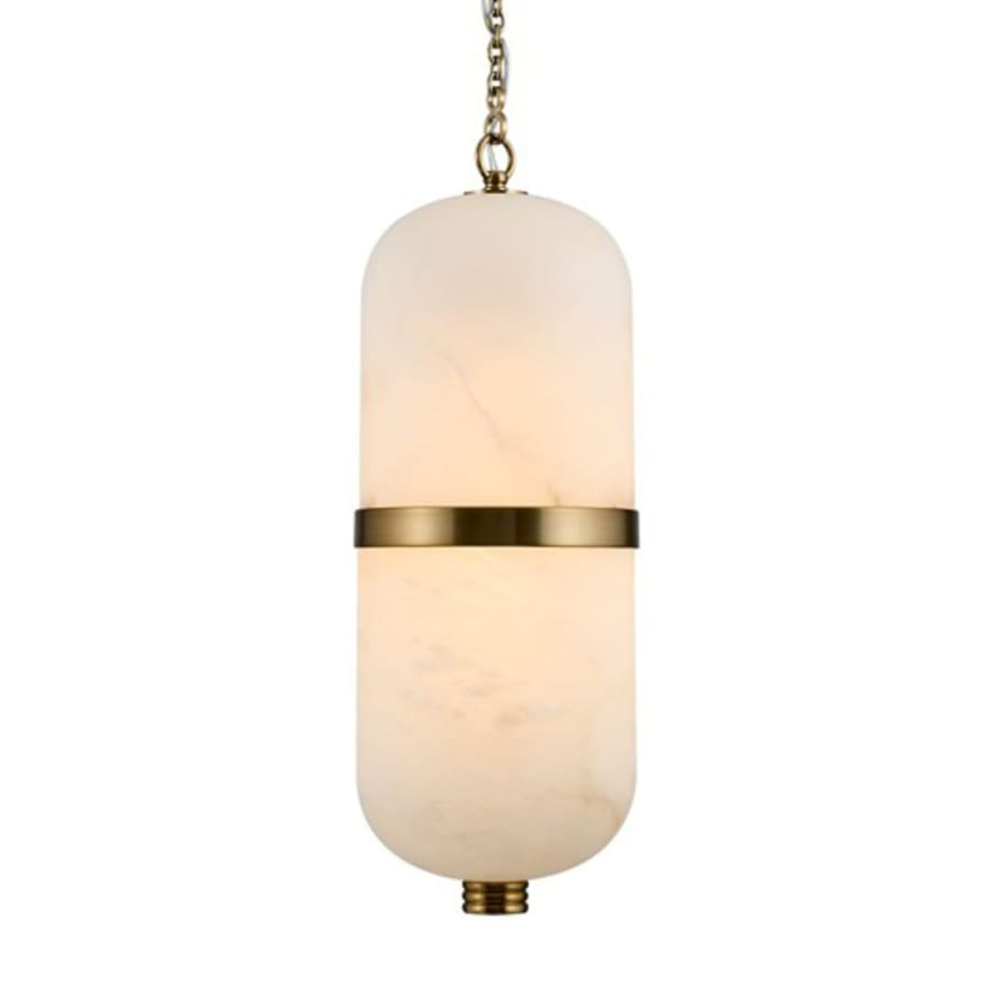Volterra 9" Wide LED Mini Alabaster Pendant - Tianguang Alabaster Lighting