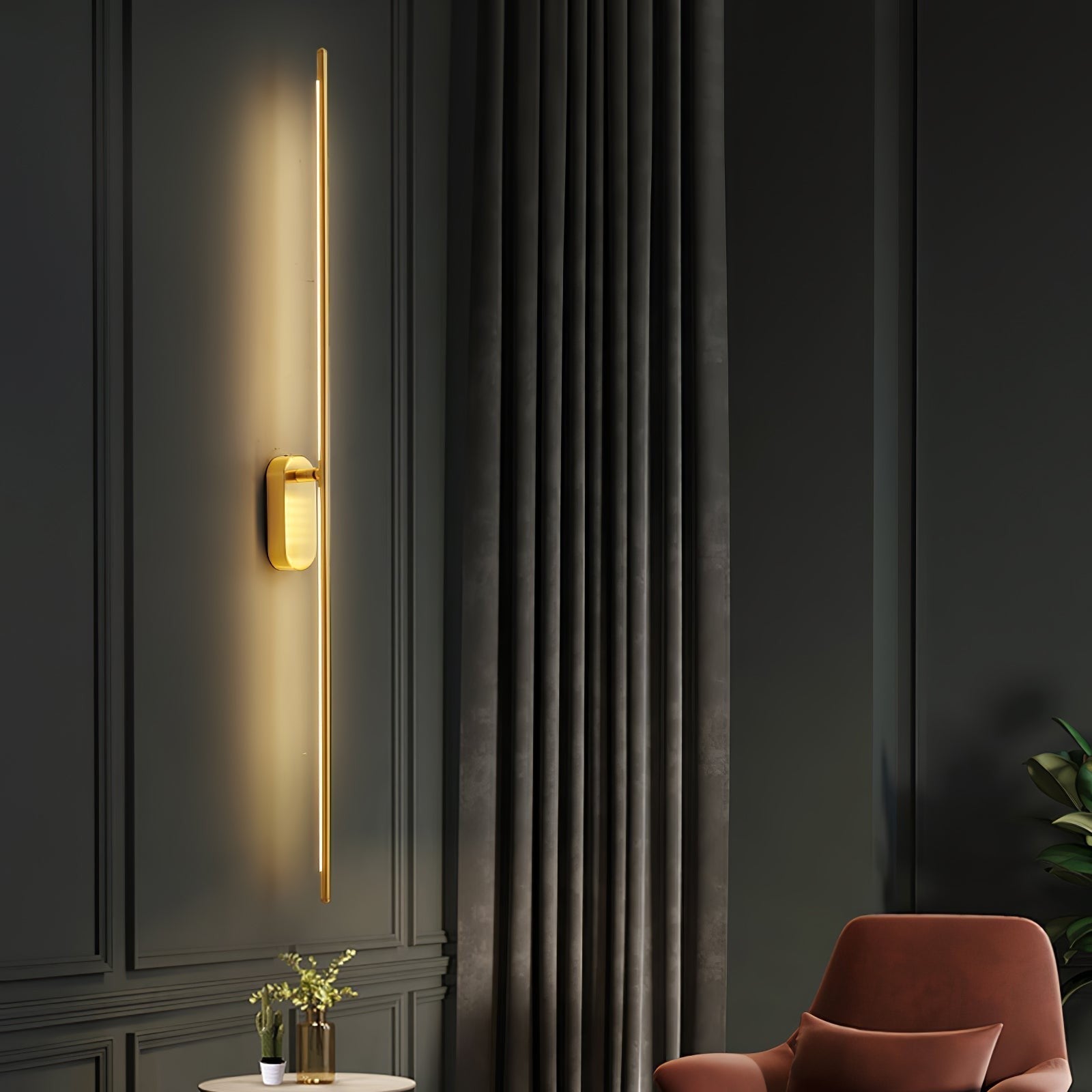 Linear Brass Wall Light, Bedroom Wall Sconce, detail 57