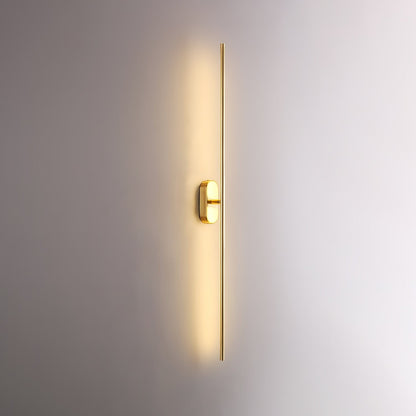 Linear Brass Wall Light, Bedroom Wall Sconce, detail 5