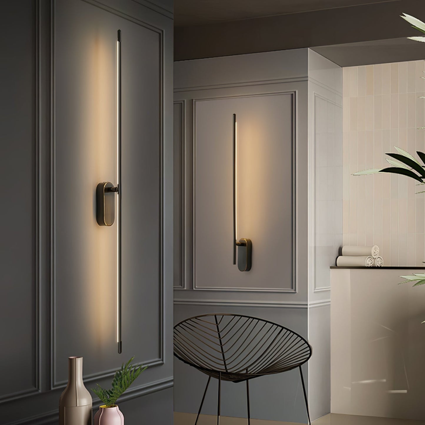 Linear Brass Wall Light, Bedroom Wall Sconce, detail 61