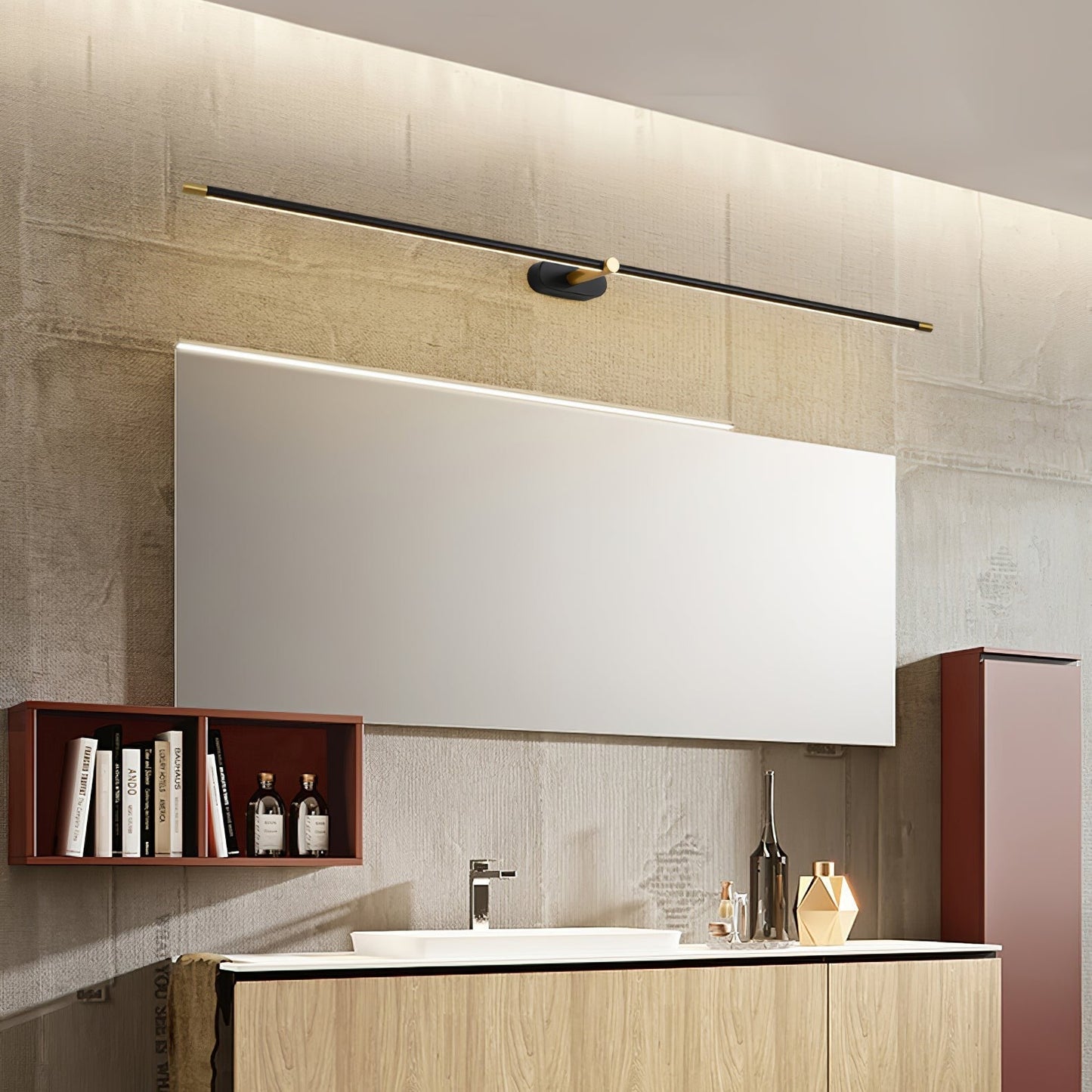 Linear Rechargeable LED Wall Light, Bathroom Wall Sconce, detail 44