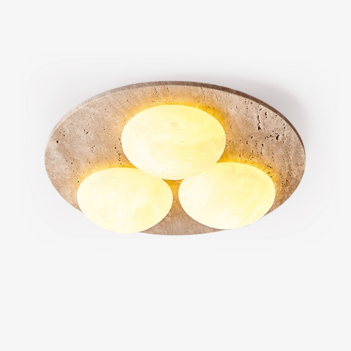 Lunara Travertine Orb Ceiling Light - Tianguang Alabaster Lighting