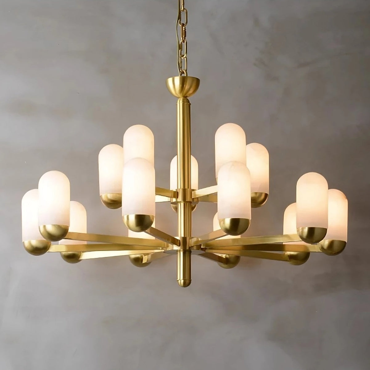 Moonshade Natural Marble Multi Light Chandelier - Tianguang Alabaster Lighting