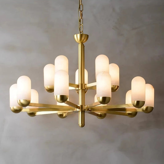 Moonshade Natural Marble Multi Light Chandelier - Tianguang Alabaster Lighting