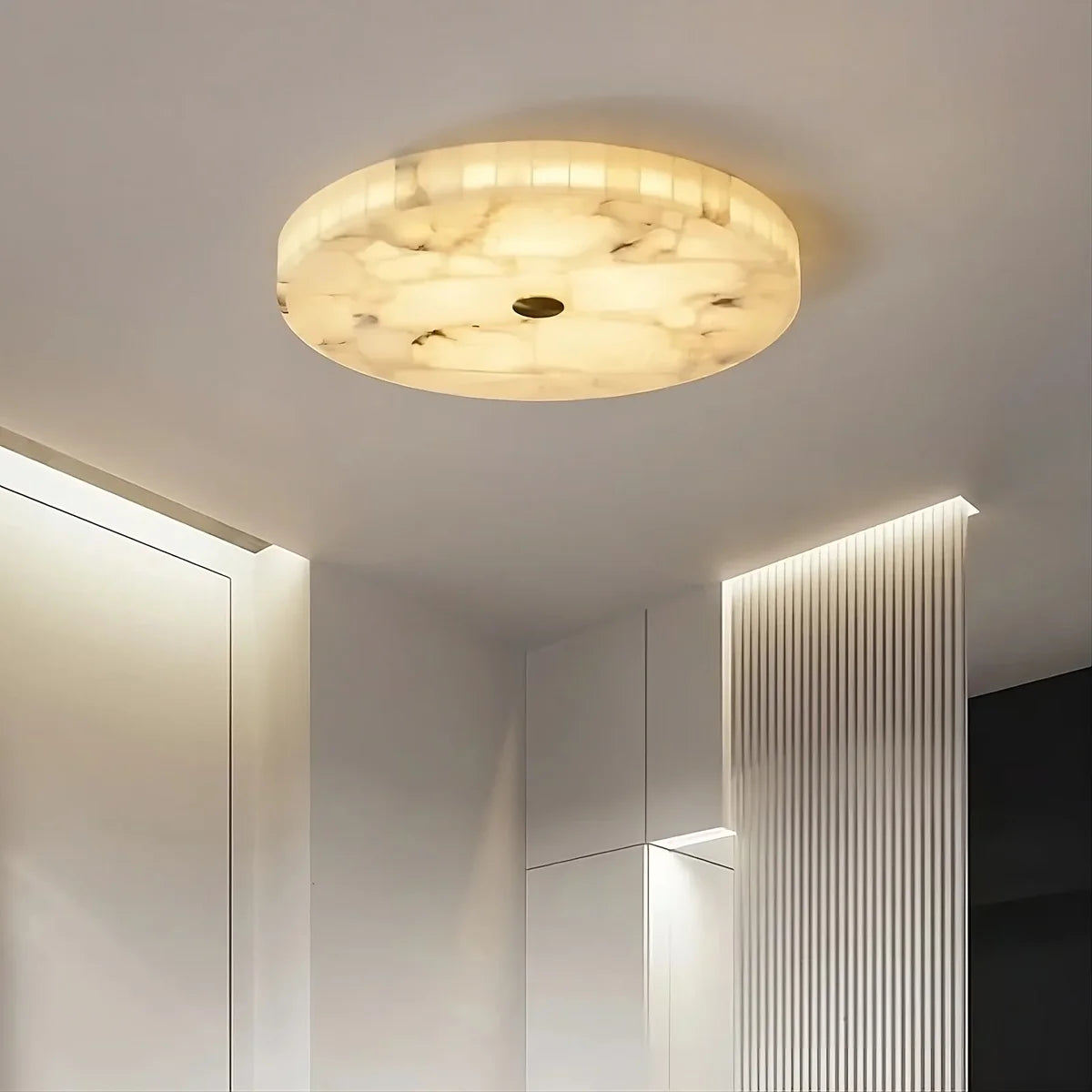 Moonshade Natural Marble Ceiling Light Chandelier - Tianguang Alabaster Lighting