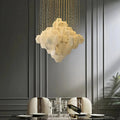 Moonshade Natural Marble Modern Chandelier 60 cm Dia - Tianguang Alabaster Lighting
