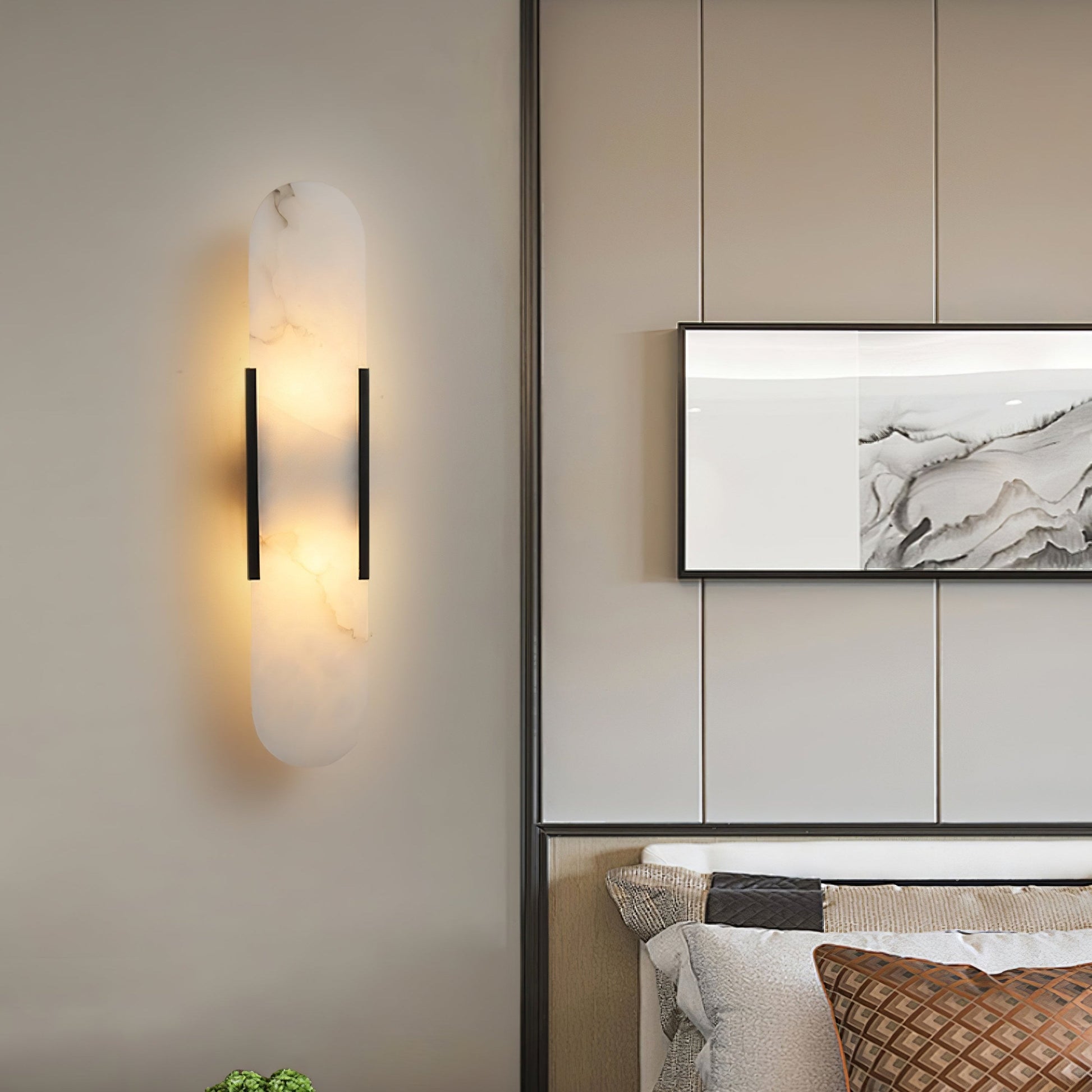 Melange Alabaster Wall Light, Bedroom Wall Sconce, detail 18