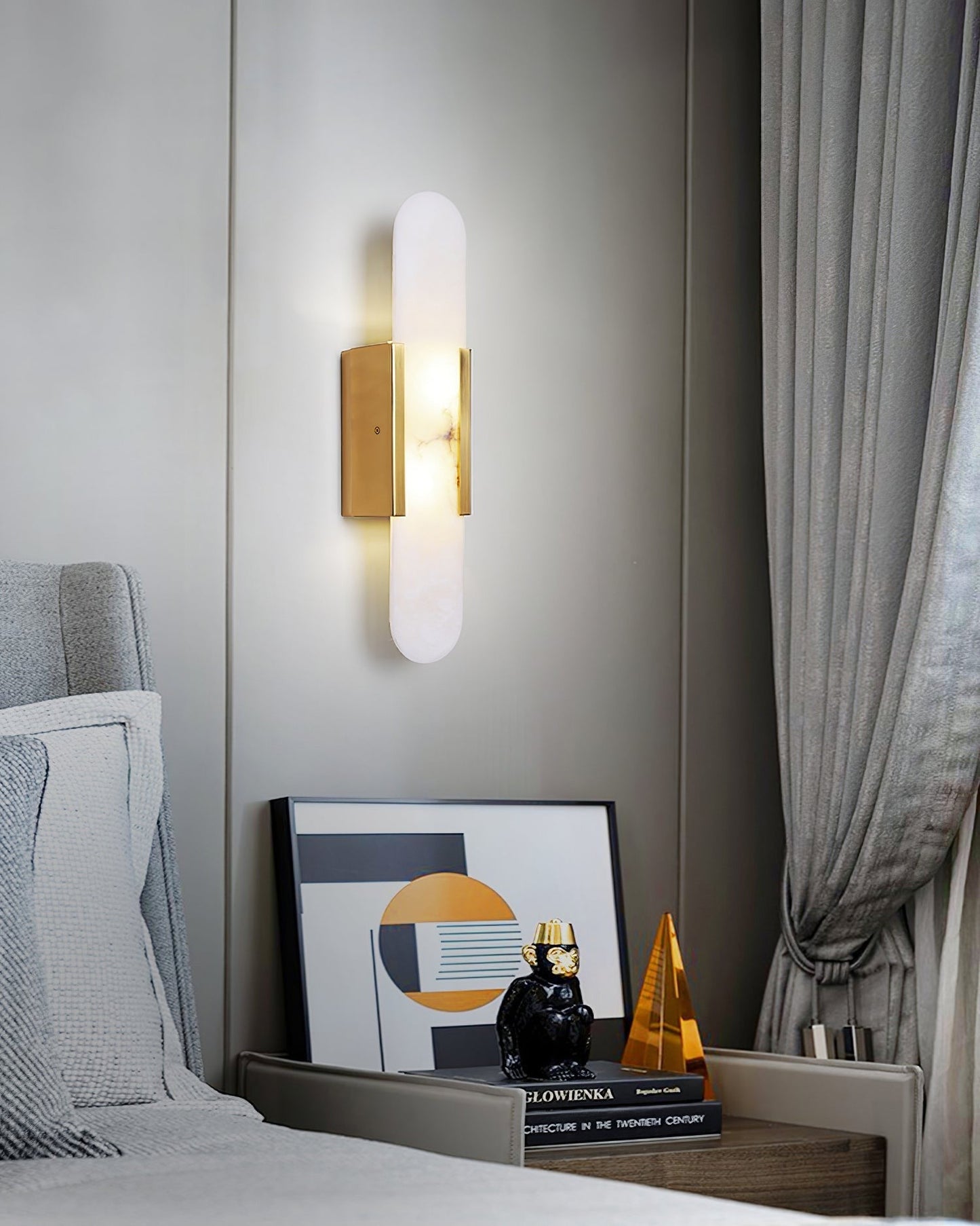 Melange Alabaster Wall Light, Bedroom Wall Sconce, detail 22