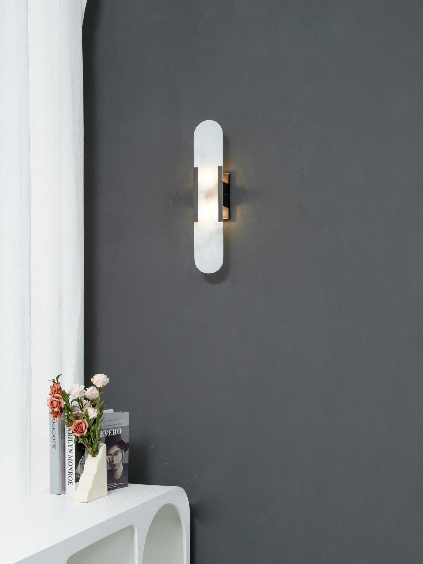 Melange Alabaster Wall Light, Bedroom Wall Sconce, detail 45