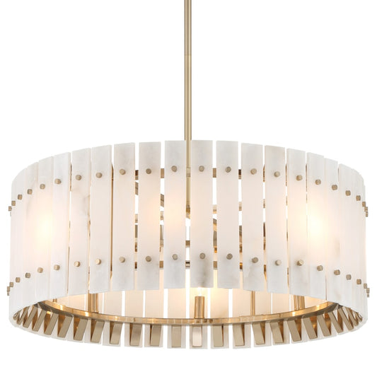 Bardon 8 Light 28" Wide Alabaster Pendant - Tianguang Alabaster Lighting