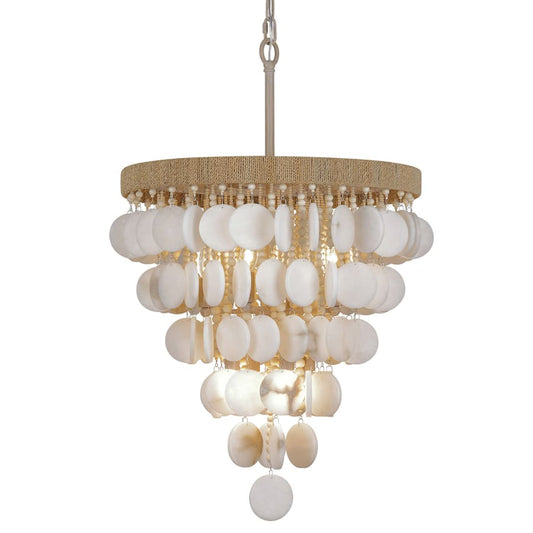 Aurelias Cove 8 Light 20" Wide Alabaster Pendant - Tianguang Alabaster Lighting