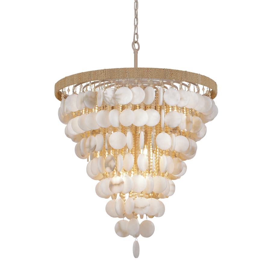 Aurelias Cove 12 Light 29" Wide Alabaster Pendant - Tianguang Alabaster Lighting