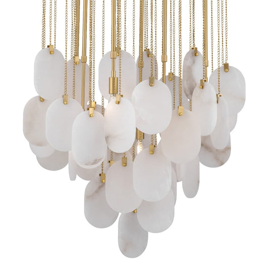 Velisse 6 Light 28" Wide Multi Light Alabaster Pendant - Tianguang Alabaster Lighting