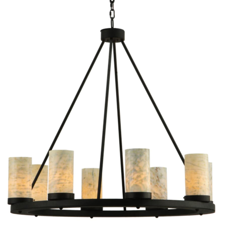 Loxley 8 Light 38" Wide Pillar Candle Style Natural Stone Chandelier - Tianguang Alabaster Lighting