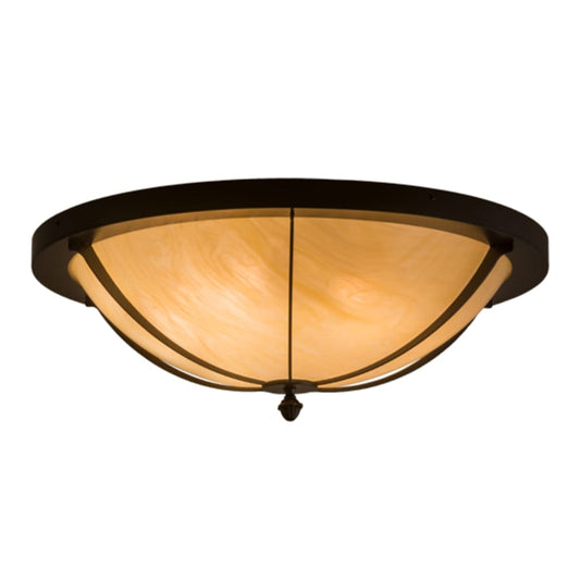 Dominga 6 Light 30" Wide Marble Flush Mount Bowl Ceiling Fixture - Timeless Bronze Finish - Tianguang Alabaster Lighting