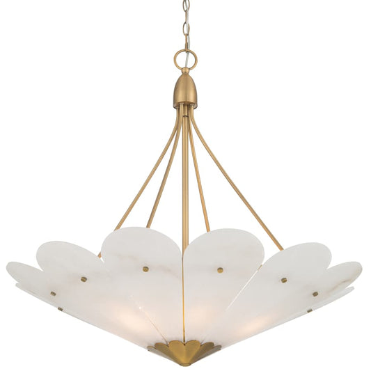 Althira 6 Light 33" Wide Pendant with Alabaster Shade - Tianguang Alabaster Lighting