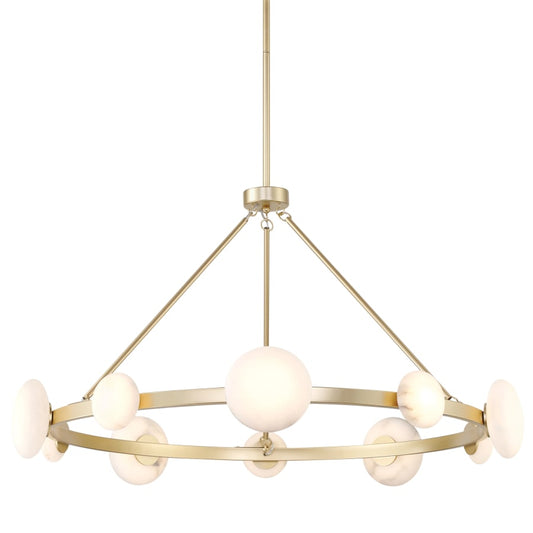 Zill 42" Wide LED Ring Alabaster Chandelier - Tianguang Alabaster Lighting