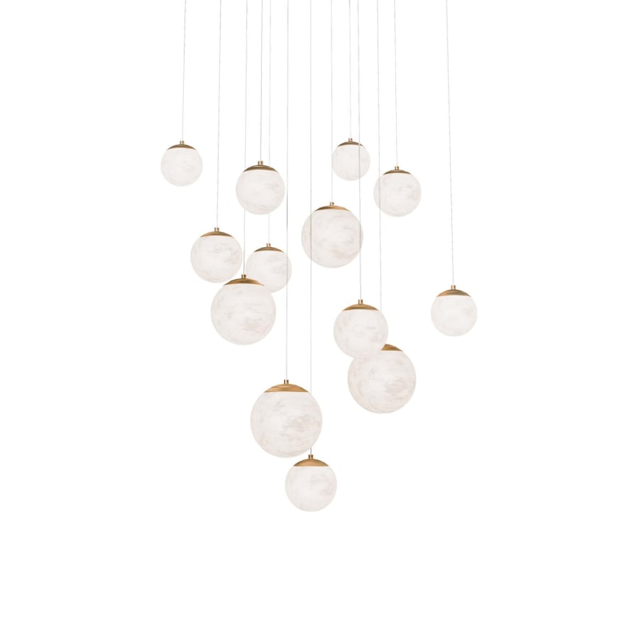 Pisces 13 Light 20" Wide LED Multi Light Alabaster Pendant - Tianguang Alabaster Lighting