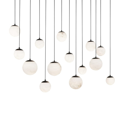 Pisces 14 Light 10" Wide LED Linear Alabaster Pendant - Tianguang Alabaster Lighting