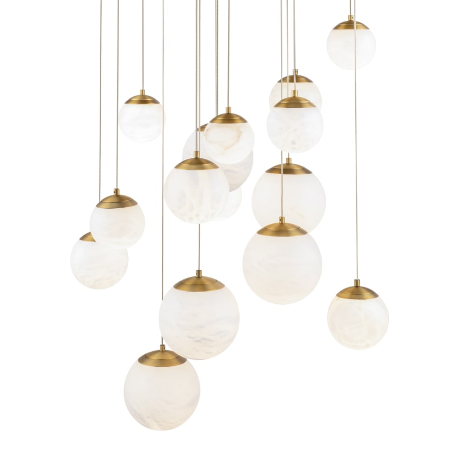 Pisces 15 Light 23" Wide LED Multi Light Alabaster Pendant - Tianguang Alabaster Lighting