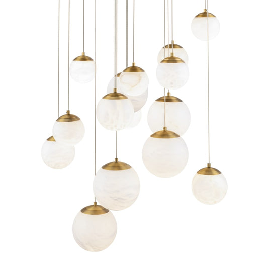Pisces 15 Light 23" Wide LED Multi Light Alabaster Pendant - Tianguang Alabaster Lighting