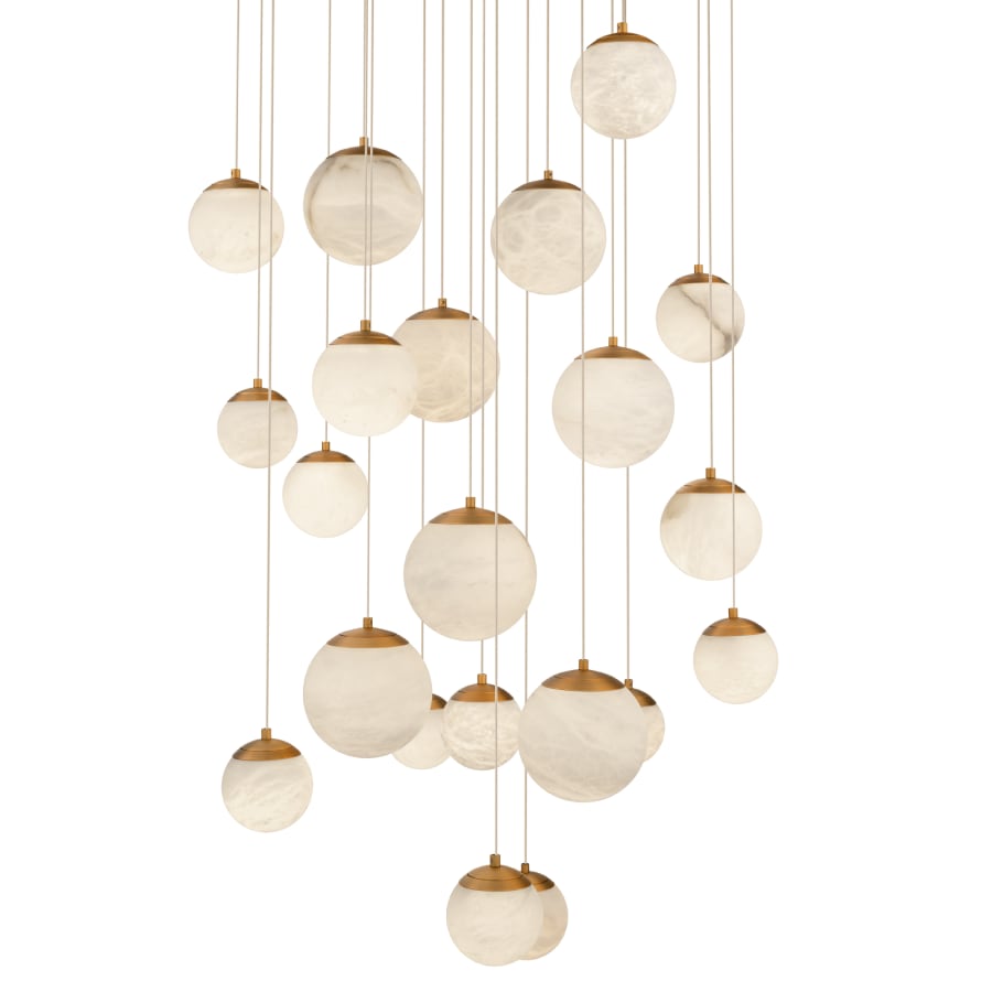 Pisces 21 Light 26" Wide LED Multi Light Alabaster Pendant - Tianguang Alabaster Lighting