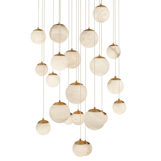 Pisces 21 Light 26" Wide LED Multi Light Alabaster Pendant - Tianguang Alabaster Lighting