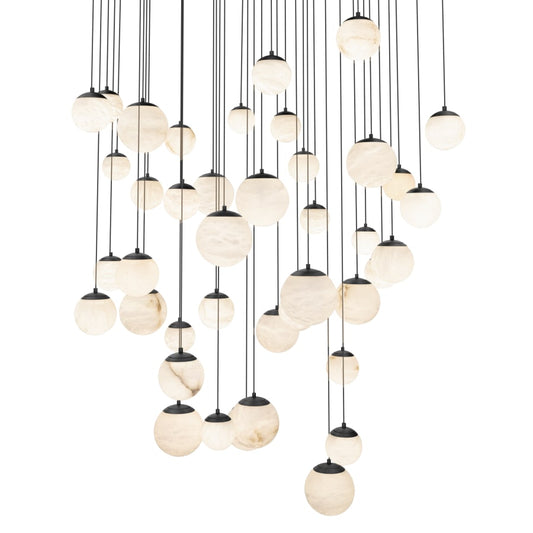 Pisces 41 Light 36" Wide LED Multi Light Alabaster Pendant - Tianguang Alabaster Lighting