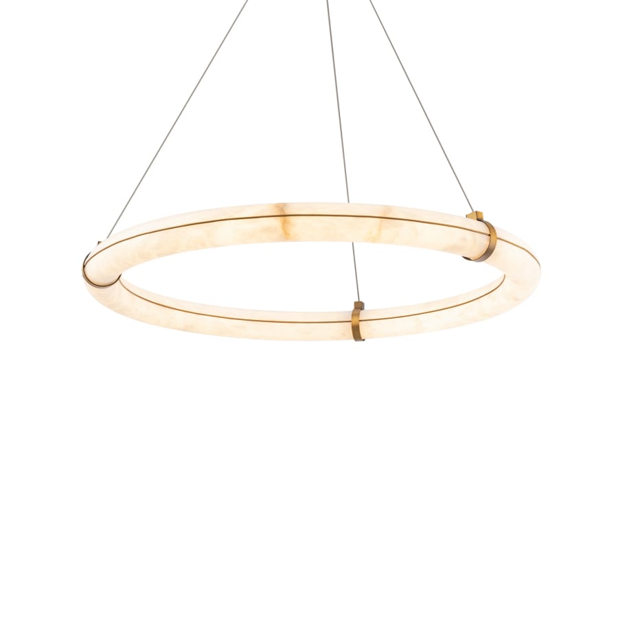 Clique 31" Wide LED Suspension Alabaster Pendant - Tianguang Alabaster Lighting