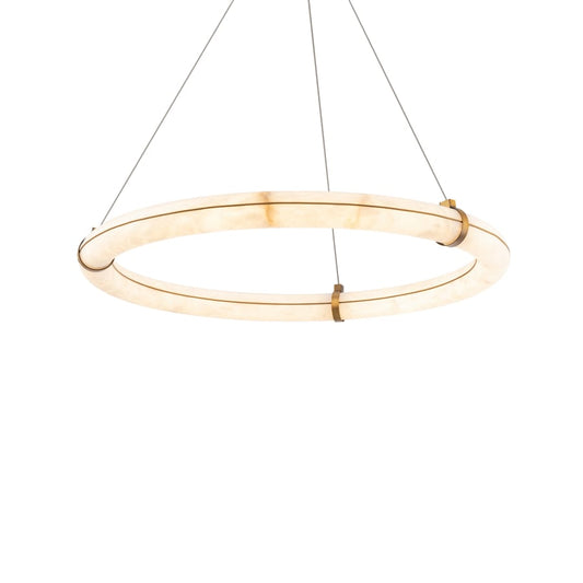 Clique 31" Wide LED Suspension Alabaster Pendant - Tianguang Alabaster Lighting