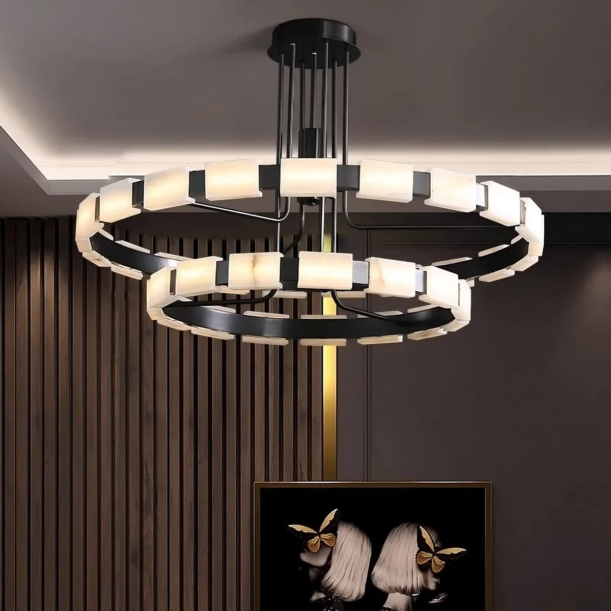 Villa Marble Mid-Century Modern Chandelier - Tianguang Alabaster Lighting