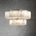 2-Tier Natural Marble Modern Chandelier - Tianguang Alabaster Lighting