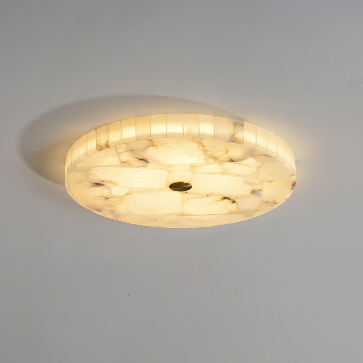 Mosaic Alabaster Round Ceiling Light - Tianguang Alabaster Lighting