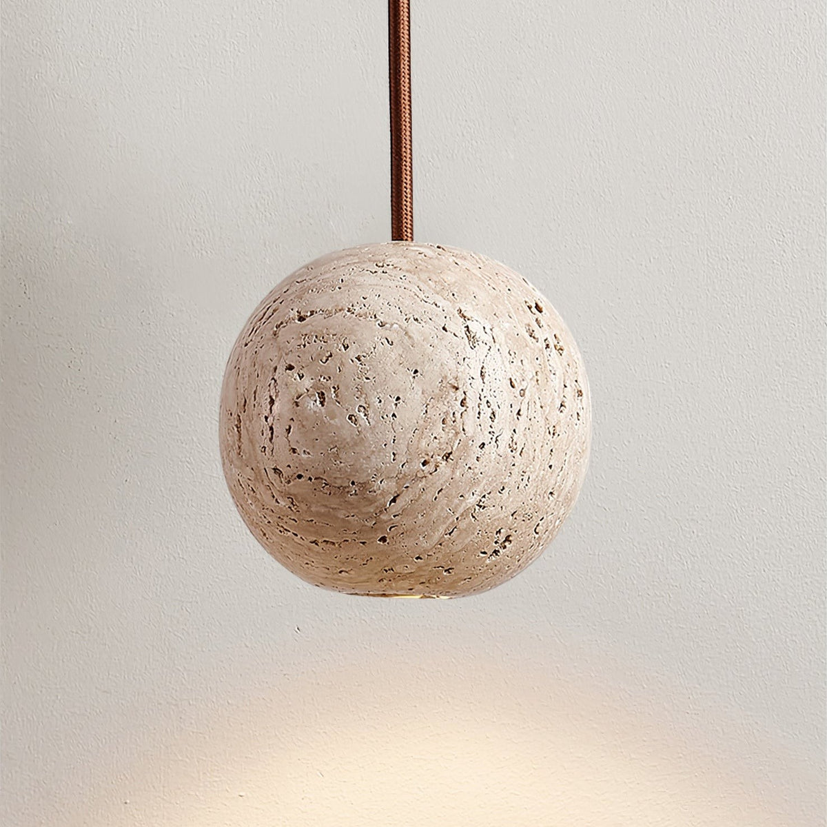 Orvella Travertine Sphere Pendant - Tianguang Alabaster Lighting