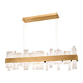 Acropolis 46in LED Linear Chandelier 3000K with Spanish Alabaster in Aged Brass - Tianguang Alabaster Lighting