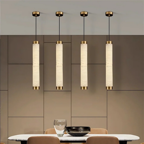 23" Natural Marble Pendant Light Chandelier - Tianguang Alabaster Lighting