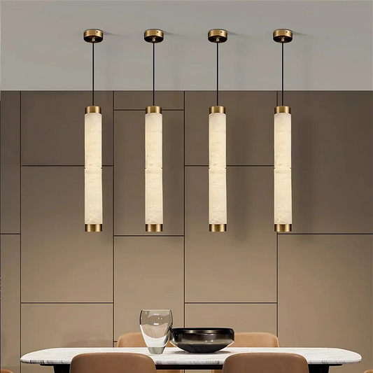 23" Natural Marble Pendant Light Chandelier - Tianguang Alabaster Lighting